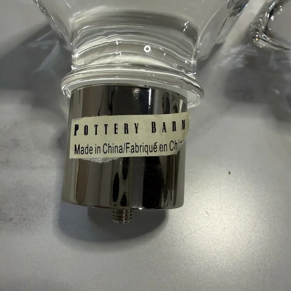 Pottery Barn Glass Square Rod Finial S/2 1.25